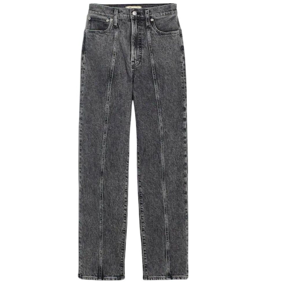 Madewell Women’s High Rise Gray Wash Jeans Size 27 Straight Wide Leg